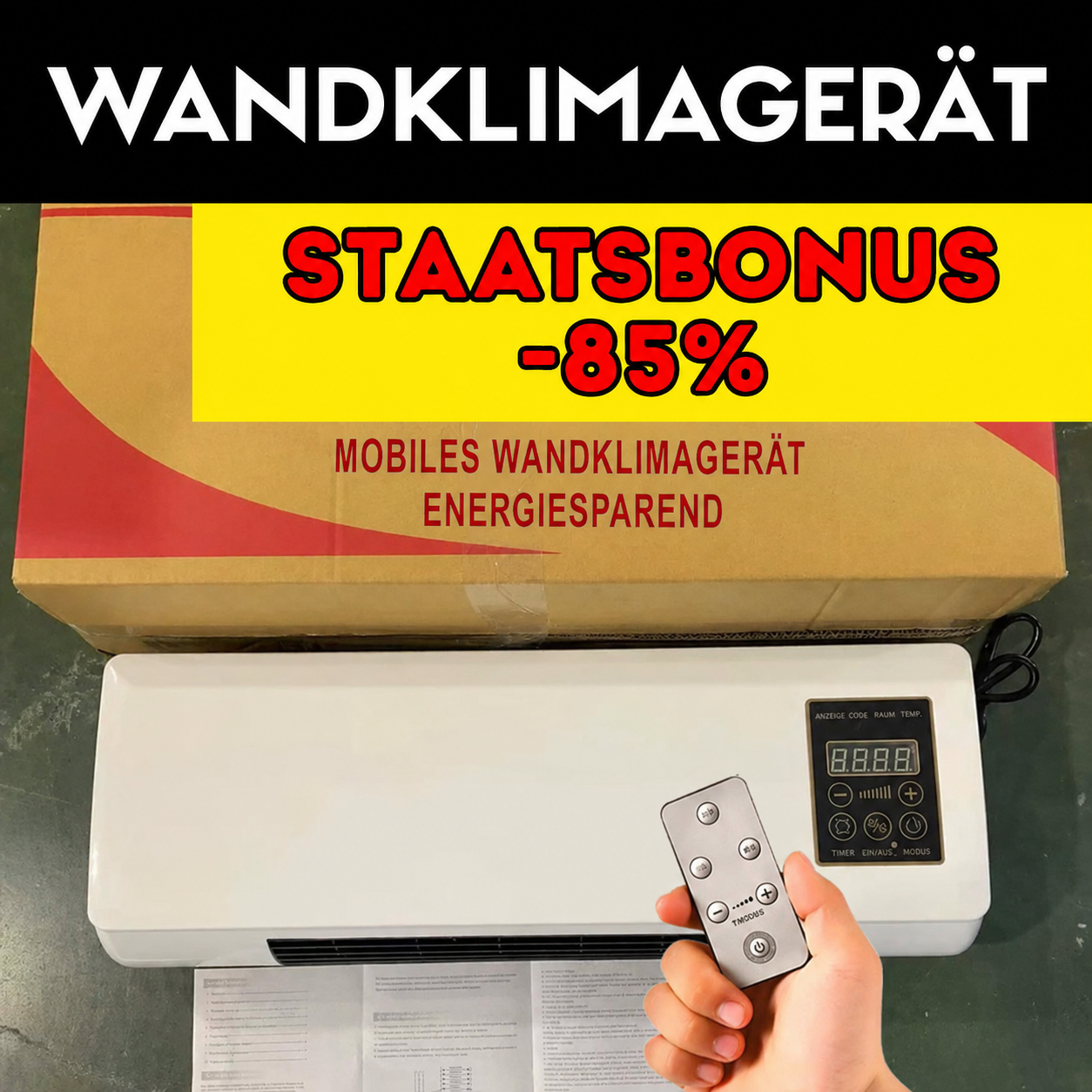 Wandklimagerät mit Verpackung