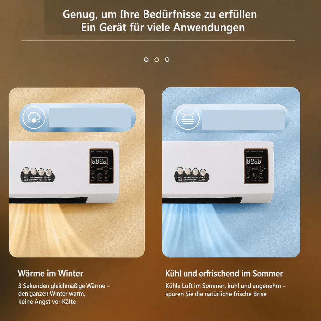Wärme im Winter und Kühlung im Sommer